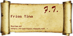 Friss Tina névjegykártya